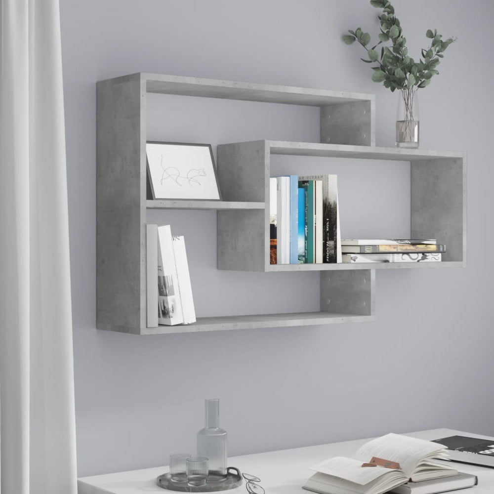vidaXL Étagères murales gris béton 104x20x58,5 cm bois d'ingénierie