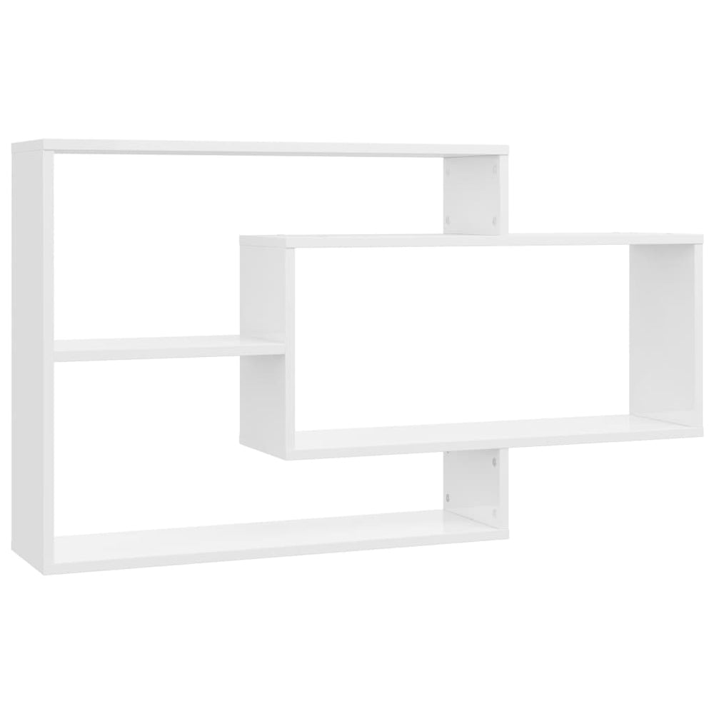vidaXL Étagères murales blanc brillant 104x20x58,5 cm Bois d'ingénierie