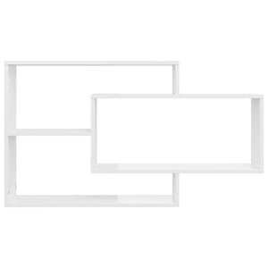 vidaXL Étagères murales blanc brillant 104x20x58,5 cm Bois d'ingénierie