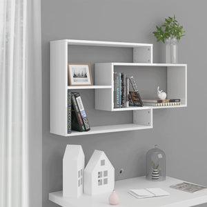 vidaXL Étagères murales blanc brillant 104x20x58,5 cm Bois d'ingénierie