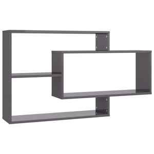 Hochglanz Wandregal Grau 104 cm