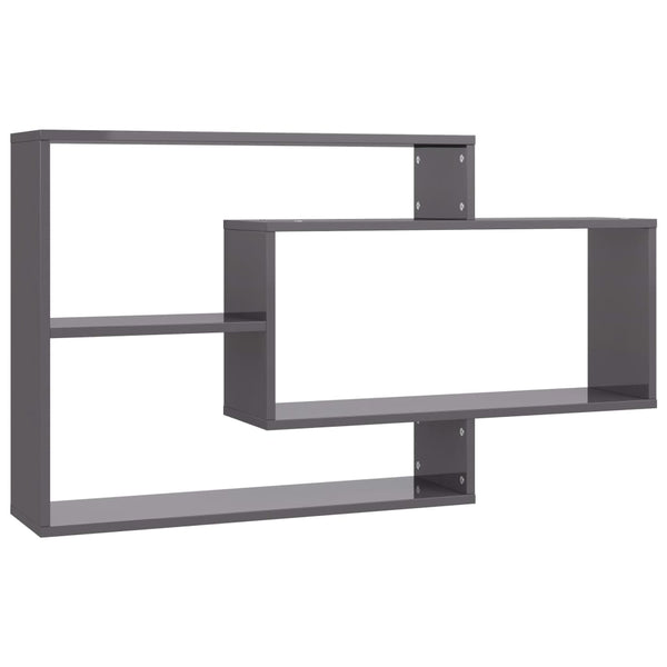 Hochglanz Wandregal Grau 104 cm