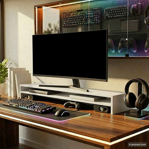 Monitorständer Weiß 100 cm