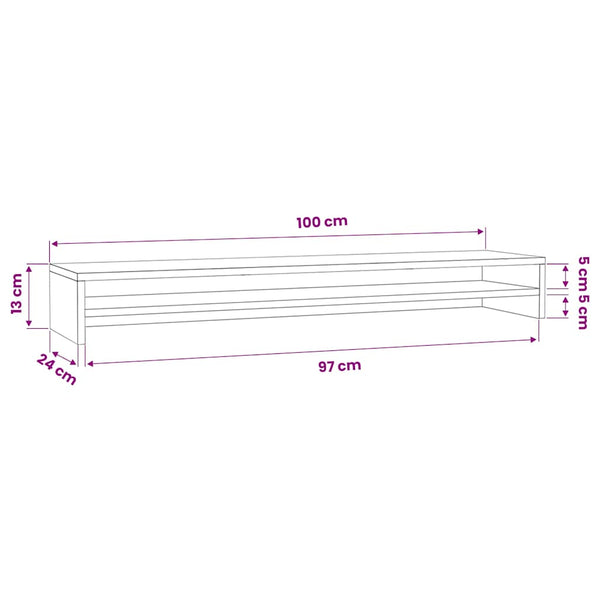Monitorständer Schwarz 100 cm