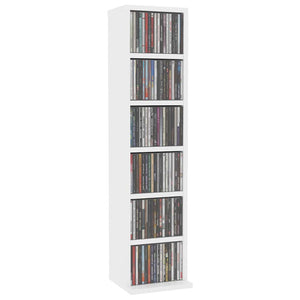 CD-Schrank Weiß Holzwerkstoff