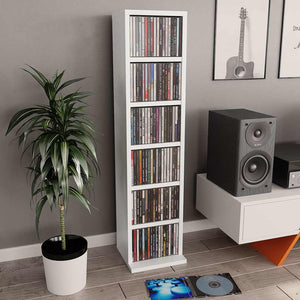 CD-Schrank Weiß Holzwerkstoff