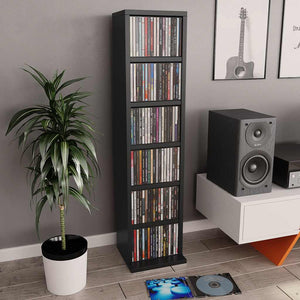 CD-Schrank Schwarz, 88cm Höhe