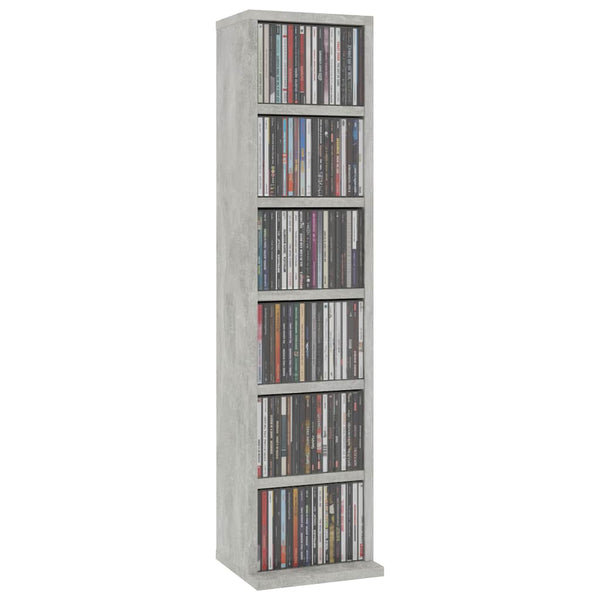 CD-Schrank Betongrau Holzwerkstoff