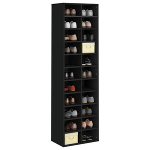 Schuhschrank Schwarz Holzwerkstoff