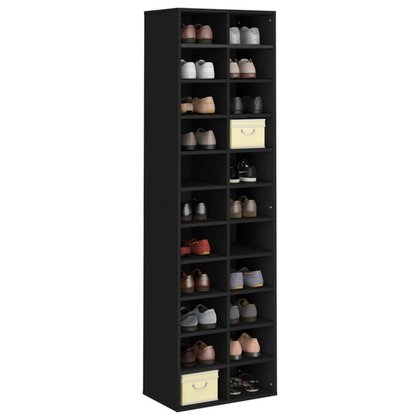 Schuhschrank Schwarz Holzwerkstoff