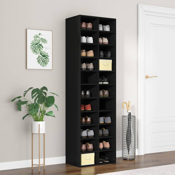 Schuhschrank Schwarz Holzwerkstoff