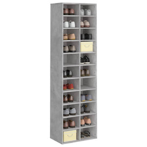 vidaXL Armoire à chaussures gris béton 54x34x183 cm Bois d'ingénierie