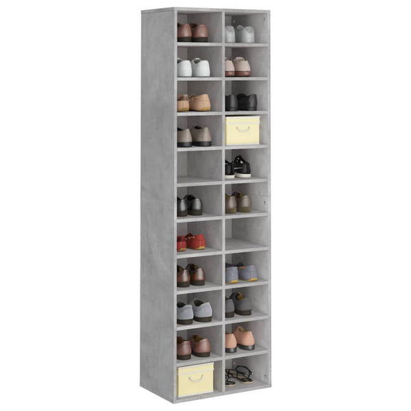 vidaXL Armoire à chaussures gris béton 54x34x183 cm Bois d'ingénierie