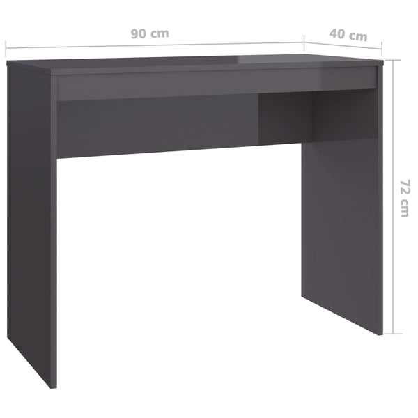 Hochglanz Schreibtisch Grau 90x40 cm