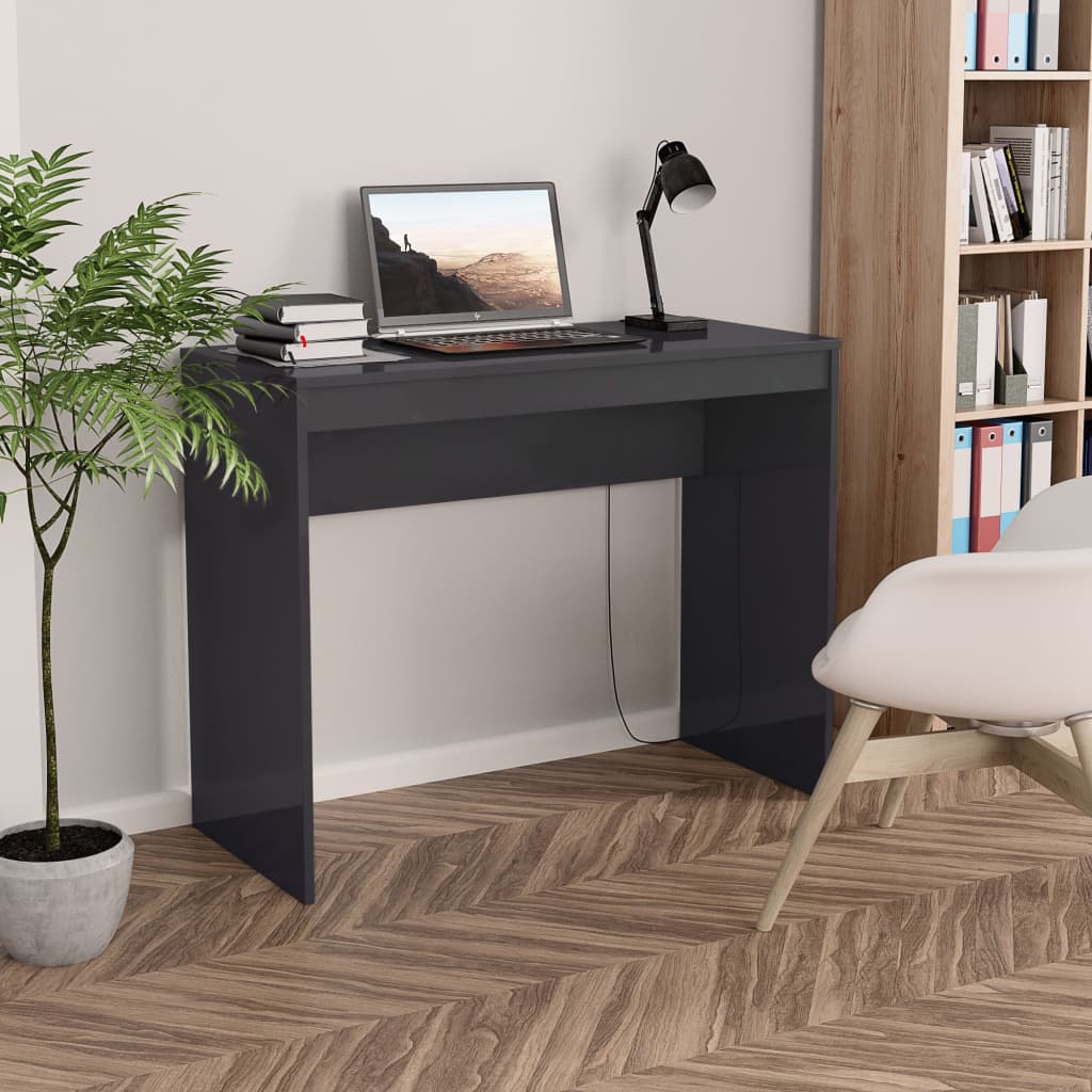 Hochglanz Schreibtisch Grau 90x40 cm