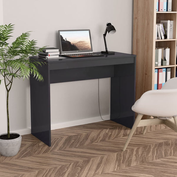 Hochglanz Schreibtisch Grau 90x40 cm
