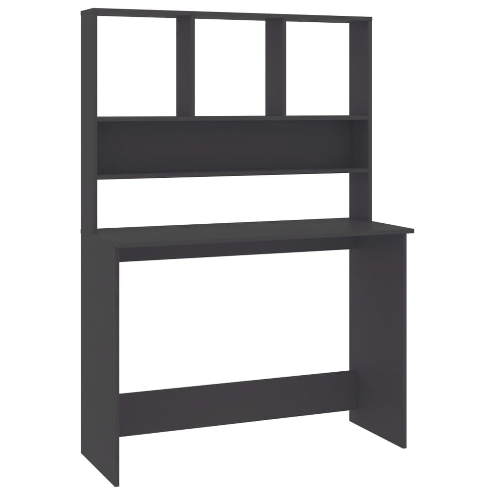 Schreibtisch mit Regalen, Grau, 110 cm
