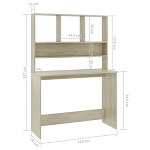 Schreibtisch Sonoma Eiche mit Regalen 110 cm