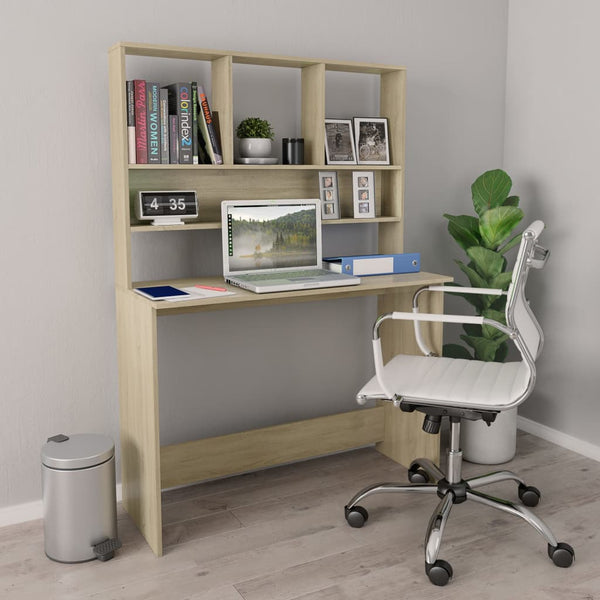 Schreibtisch Sonoma Eiche mit Regalen 110 cm