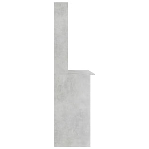 Schreibtisch mit Regalen, Betongrau, 110 cm