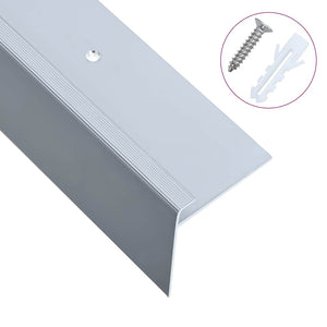 Treppenkanten in F-Form 15 Stk. Aluminium 90 cm Silbern