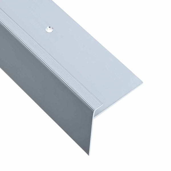 Treppenkanten in F-Form 15 Stk. Aluminium 90 cm Silbern