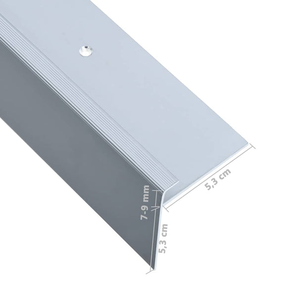 Treppenkanten in F-Form 15 Stk. Aluminium 90 cm Silbern