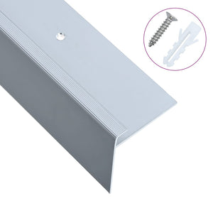 Treppenkanten in F-Form 15 Stk. Aluminium 100 cm Silbern