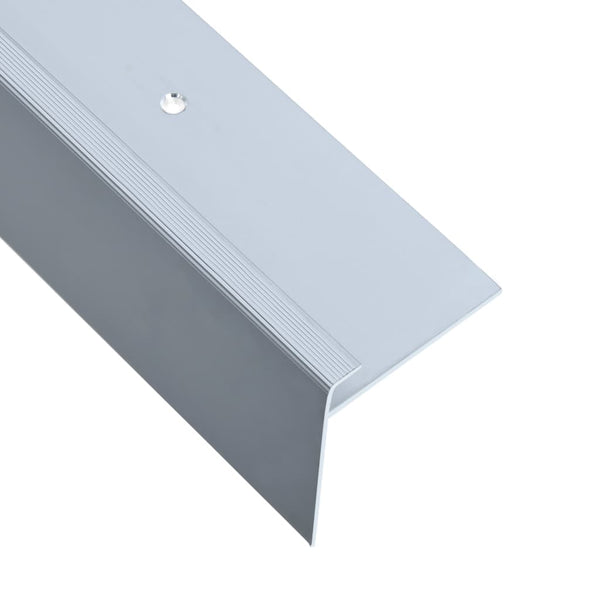 Treppenkanten in F-Form 15 Stk. Aluminium 100 cm Silbern