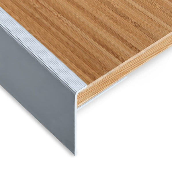 Treppenkanten in F-Form 15 Stk. Aluminium 100 cm Silbern