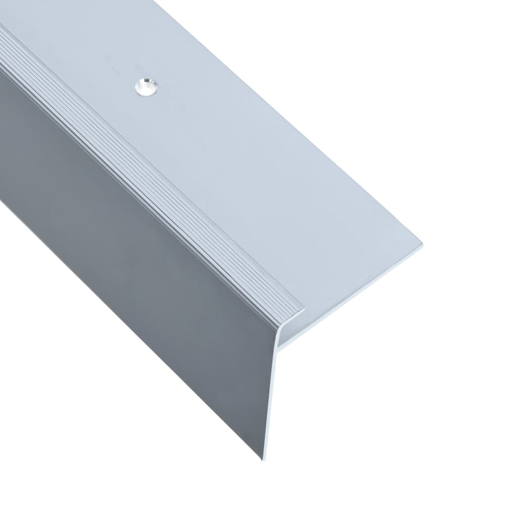 Treppenkanten in F-Form 15 Stk. Aluminium 134 cm Silbern