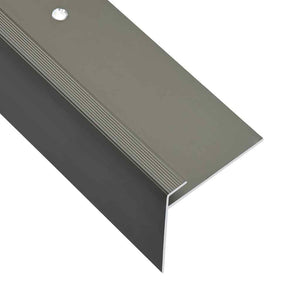 Treppenkanten in F-Form 15 Stk. Aluminium 90 cm Braun