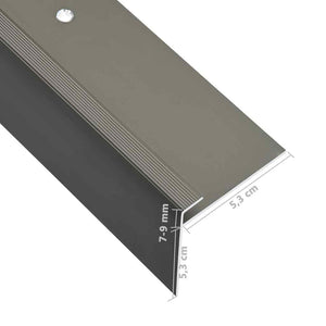 Treppenkanten in F-Form 15 Stk. Aluminium 90 cm Braun
