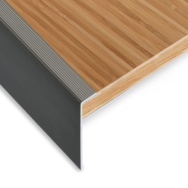 Treppenkanten in F-Form 15 Stk. Aluminium 134 cm Braun