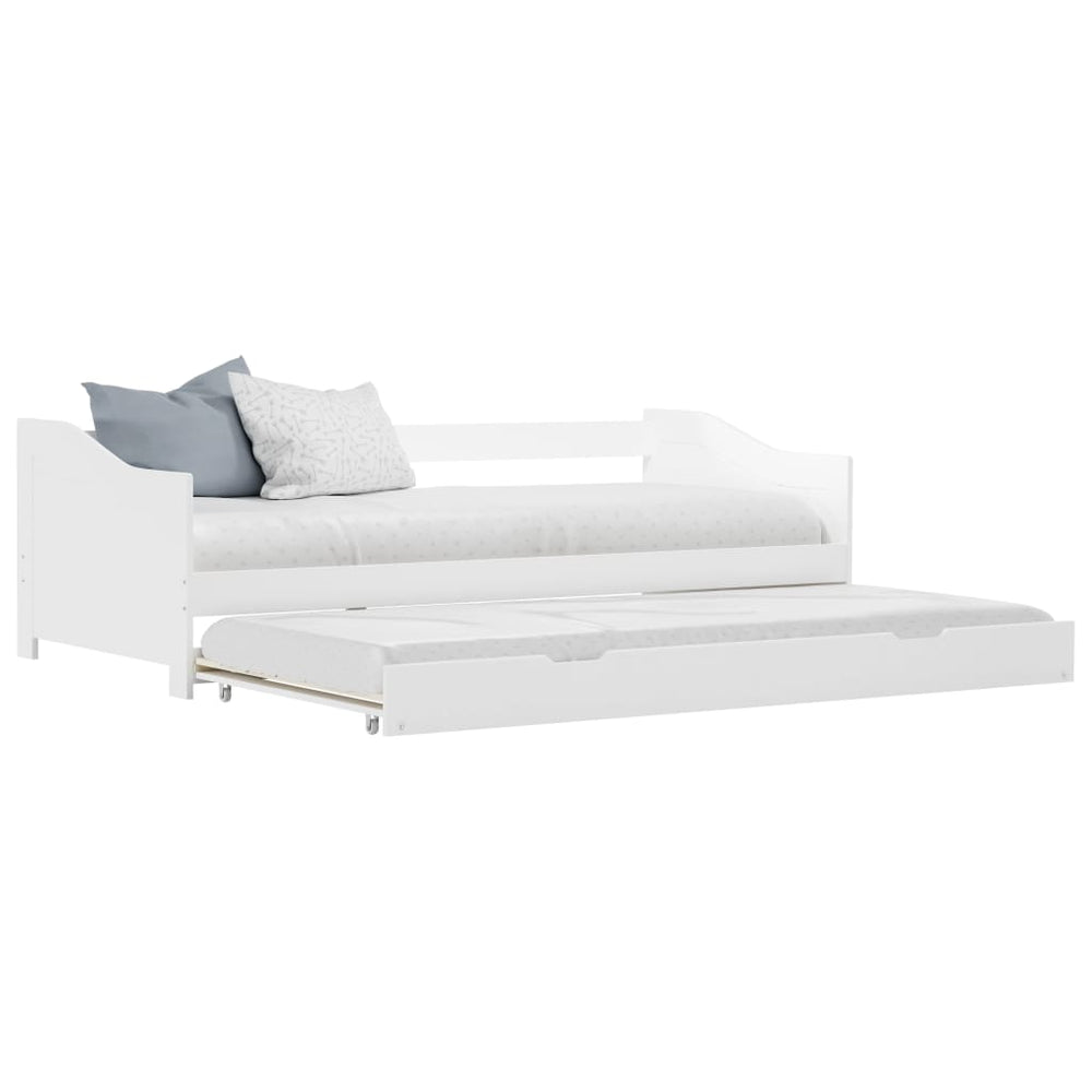 vidaXL Cadre de lit gigogne blanc bois de pin 90x200 cm