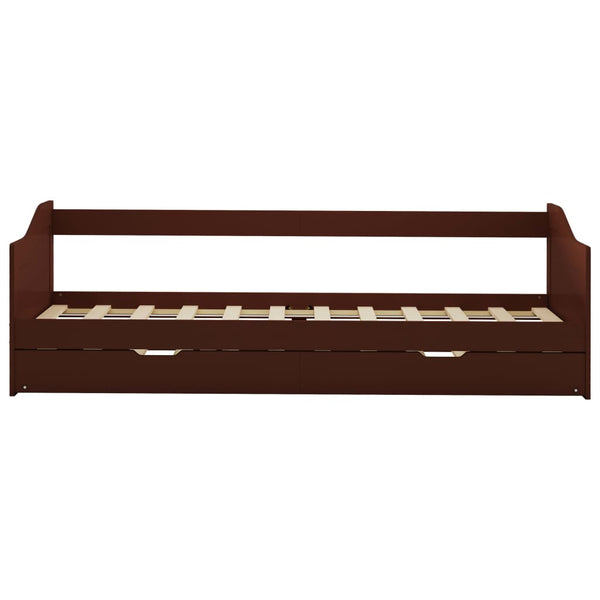 Ausziehsofa Bettgestell Dunkelbraun Kiefernholz 90×200 cm