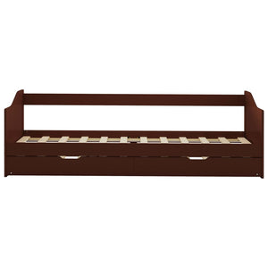 Ausziehsofa Bettgestell Dunkelbraun Kiefernholz 90×200 cm