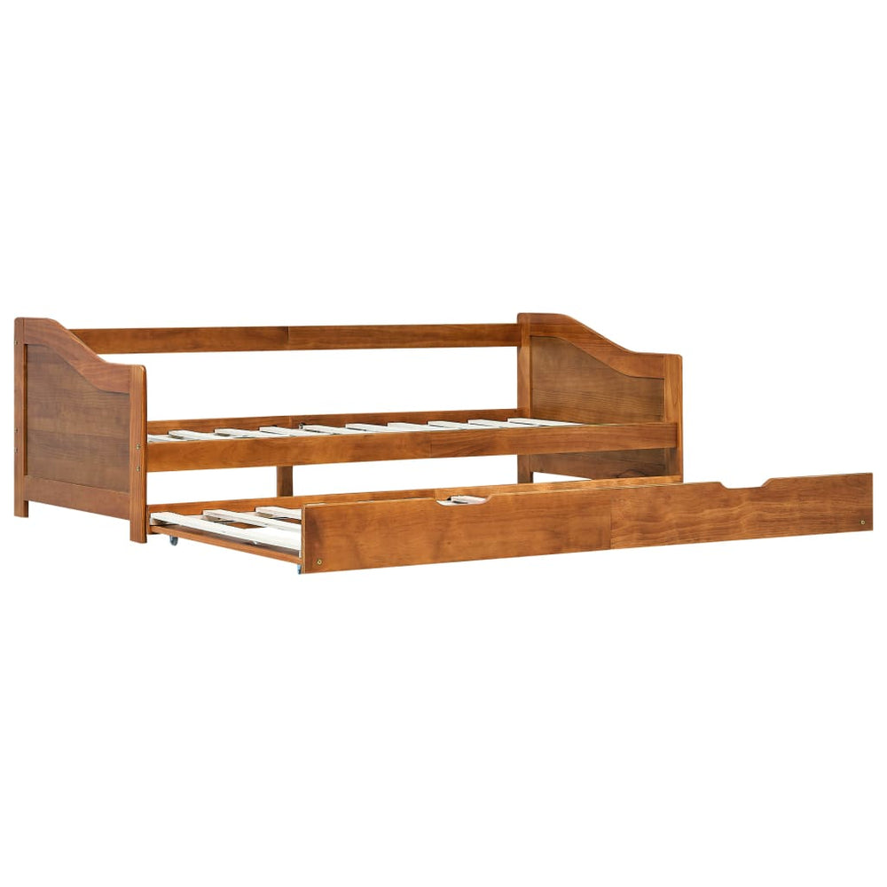 vidaXL Lit de repos extensible marron miel pin 90x200 cm