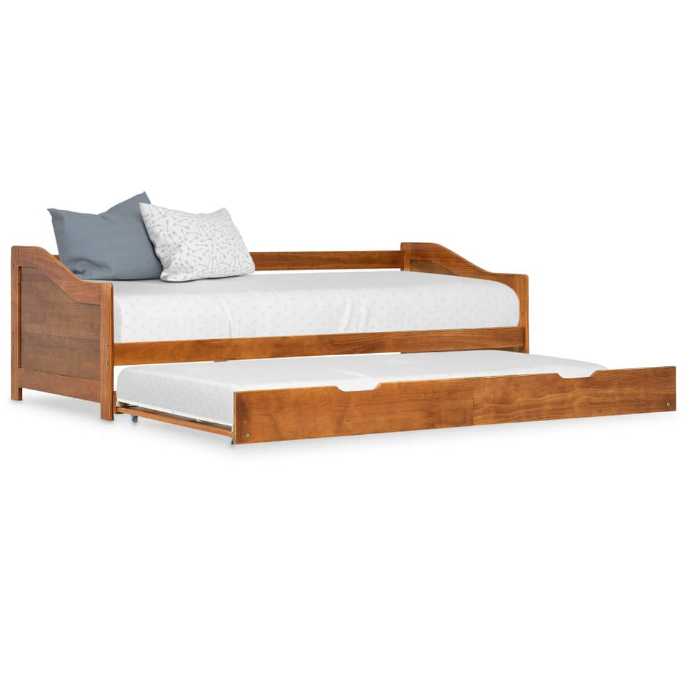 vidaXL Lit de repos extensible marron miel pin 90x200 cm