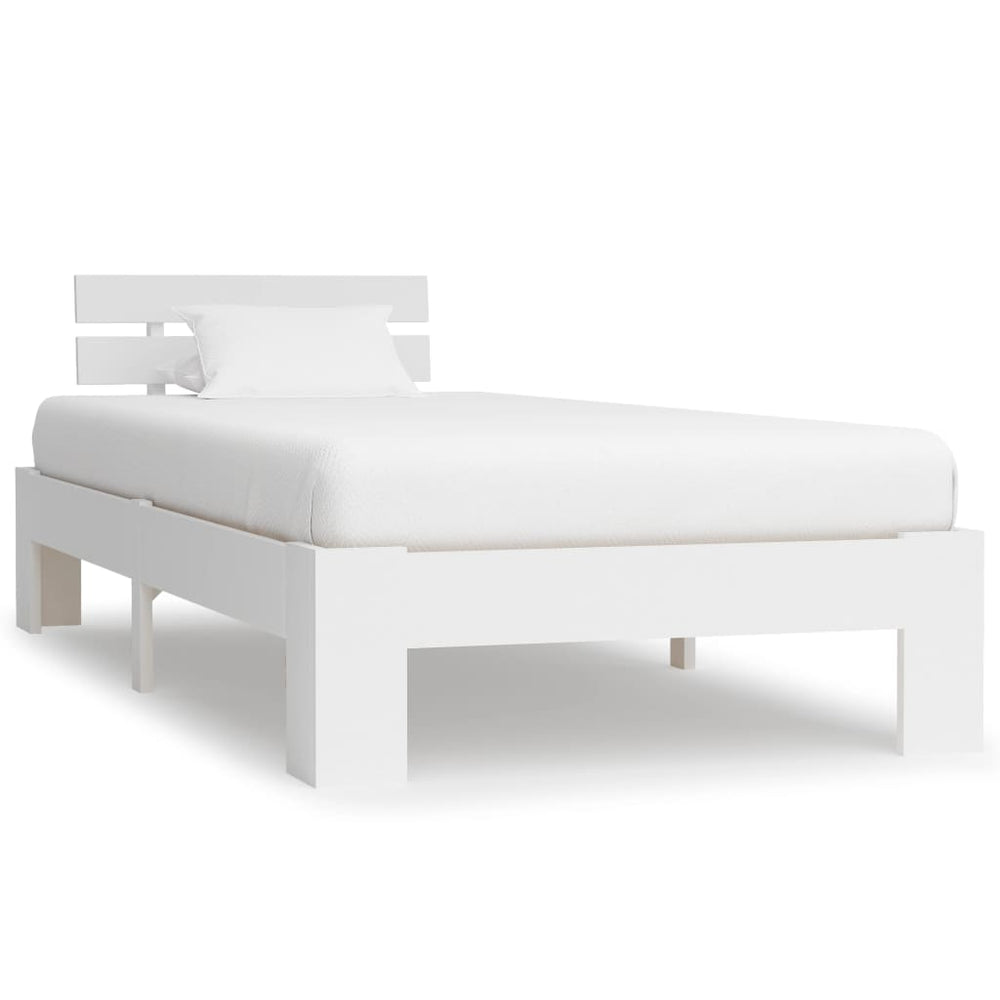 vidaXL Lit en bois massif blanc pin 90x200 cm