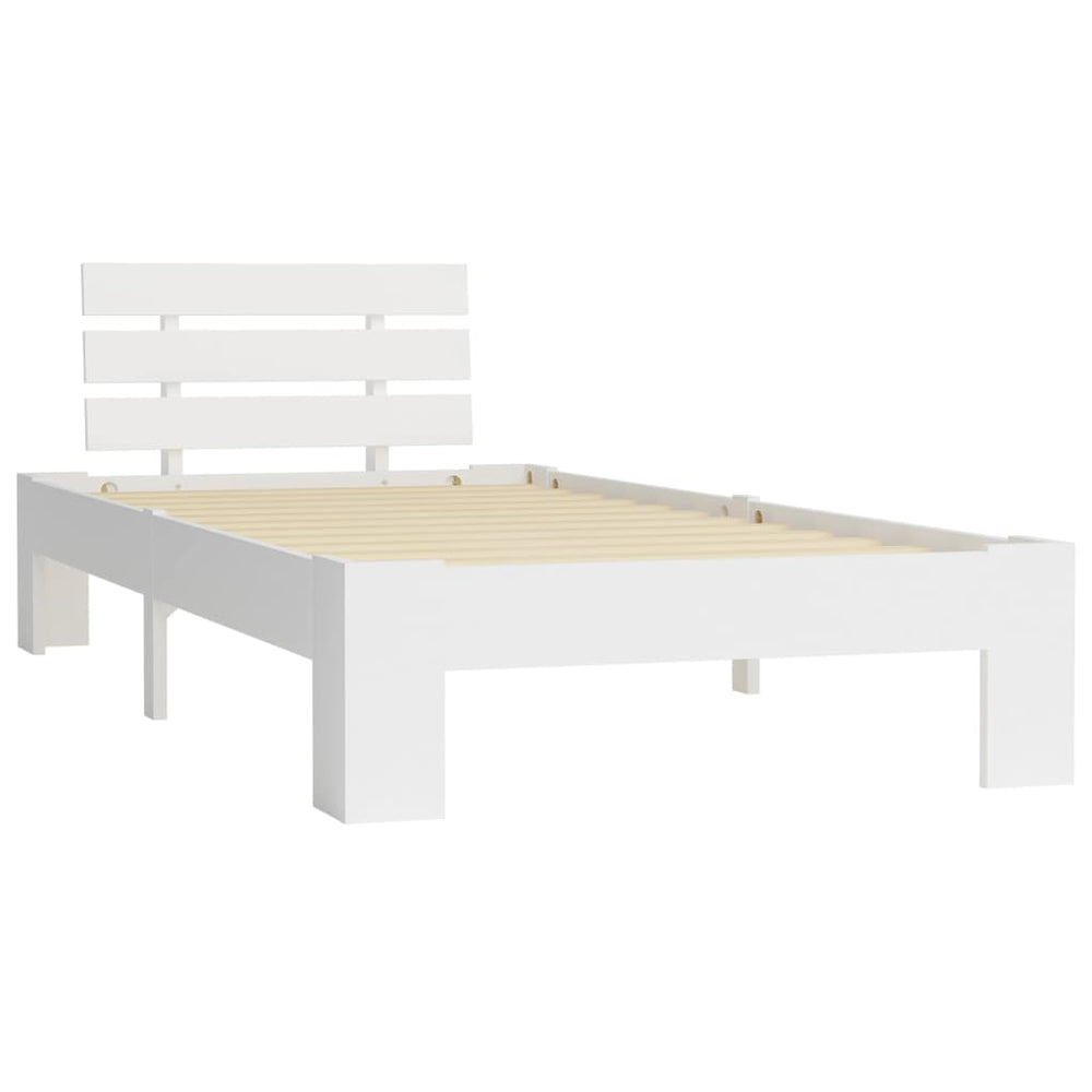vidaXL Lit en bois massif blanc pin 90x200 cm