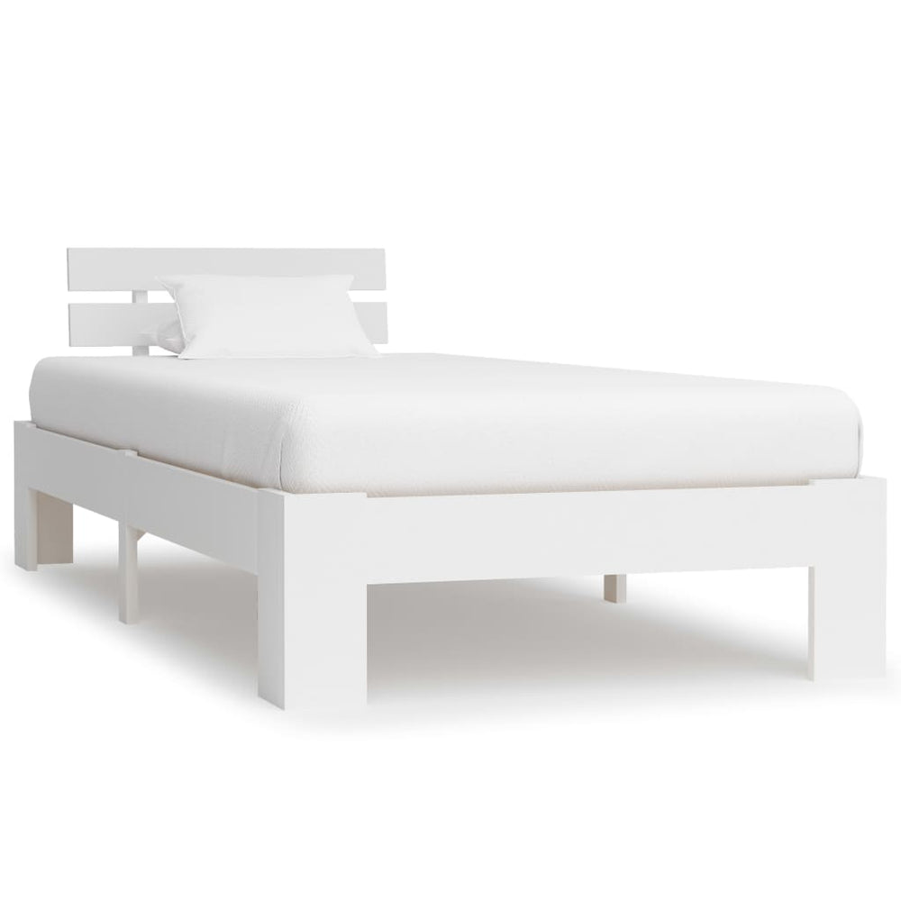 vidaXL Lit en bois massif blanc pin 100x200 cm