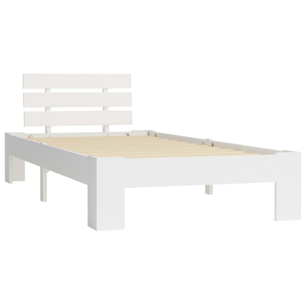 vidaXL Lit en bois massif blanc pin 100x200 cm