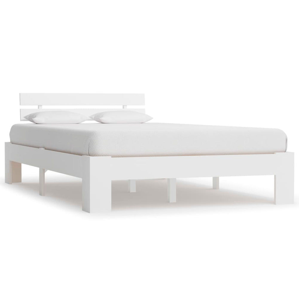 vidaXL Lit en bois massif blanc pin 120x200 cm