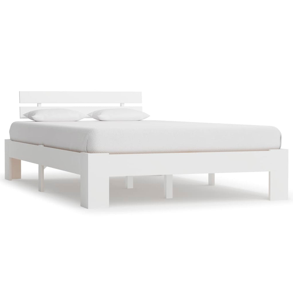 vidaXL Lit en bois massif blanc pin 140x200 cm