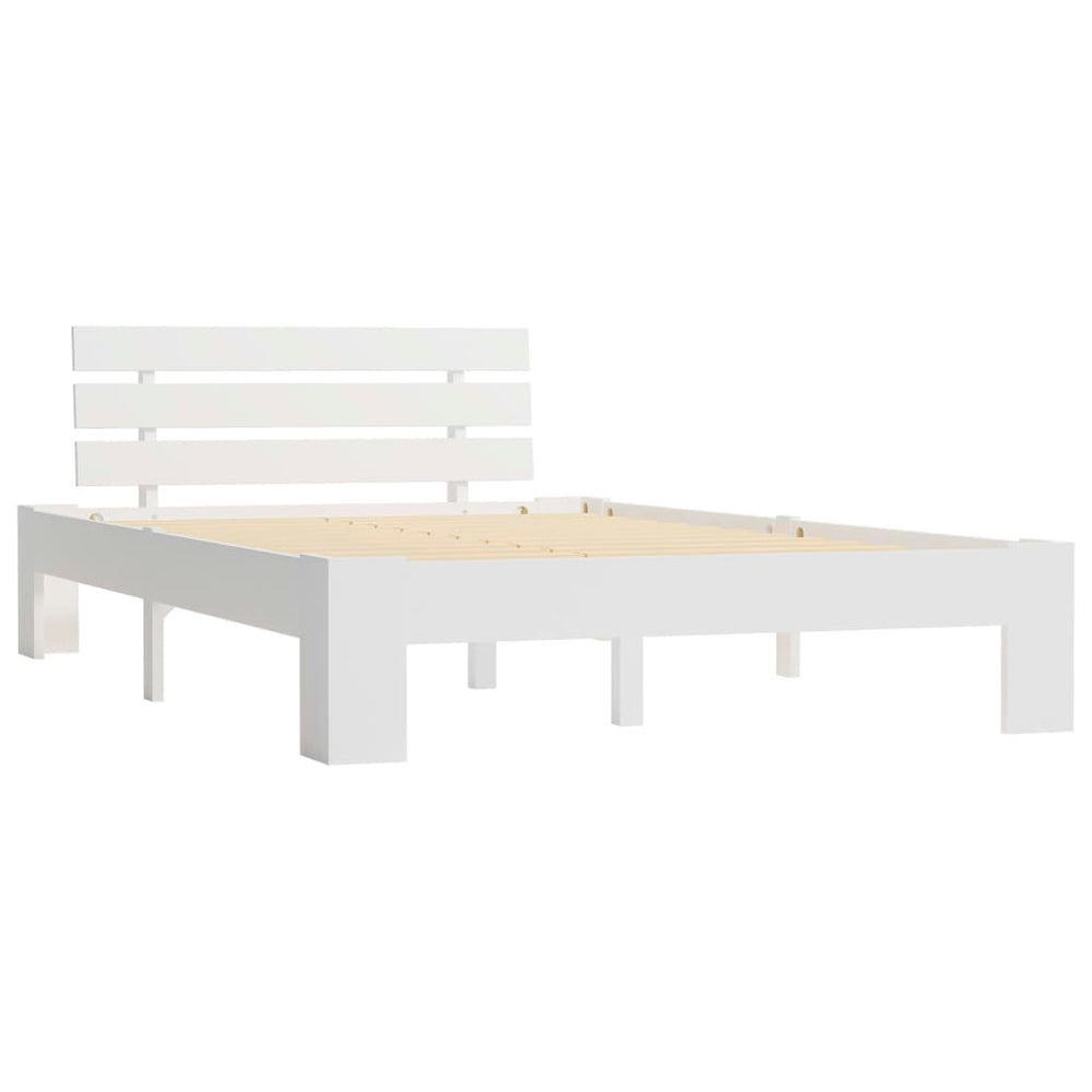 vidaXL Lit en bois massif blanc pin 140x200 cm