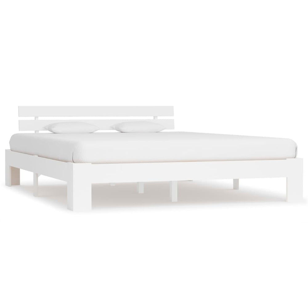 vidaXL Lit en bois massif blanc pin 160x200 cm