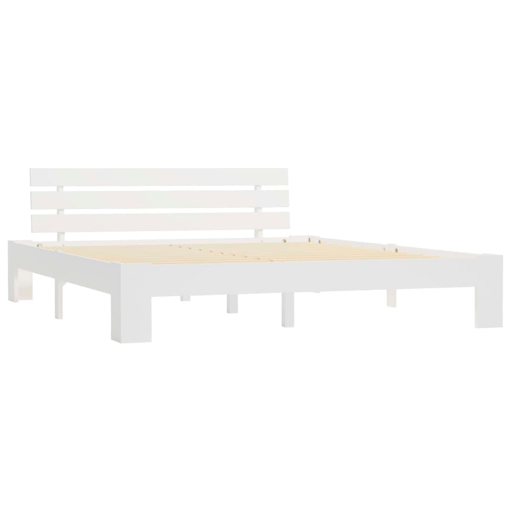 vidaXL Lit en bois massif blanc pin 160x200 cm