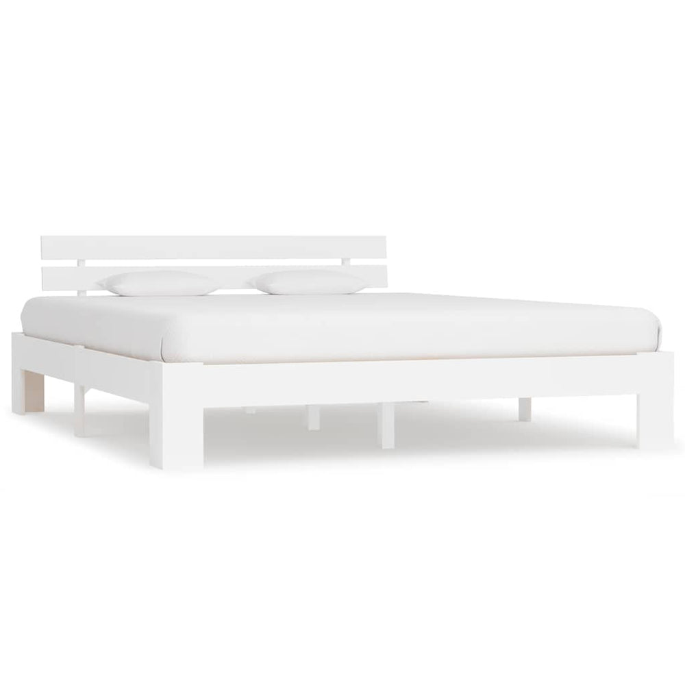 vidaXL Lit en bois massif blanc pin 180x200 cm