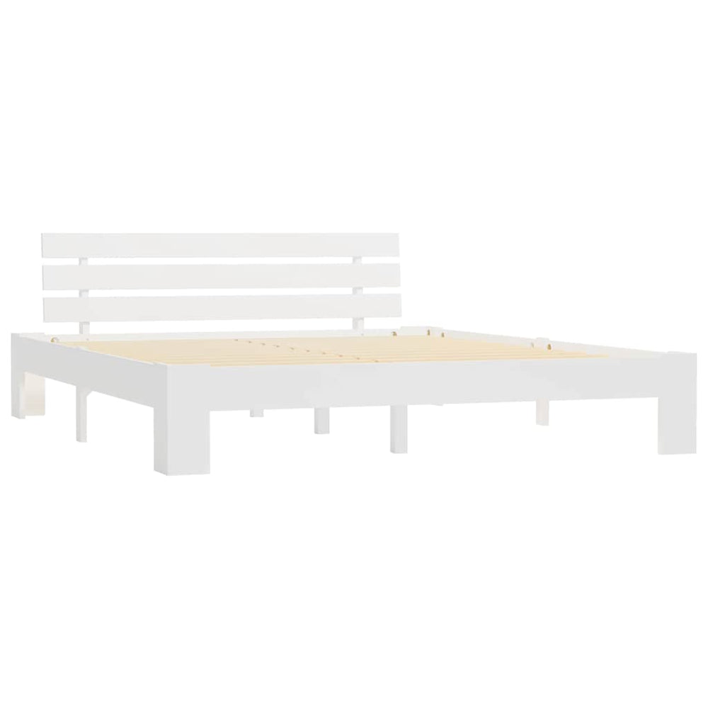 vidaXL Lit en bois massif blanc pin 180x200 cm